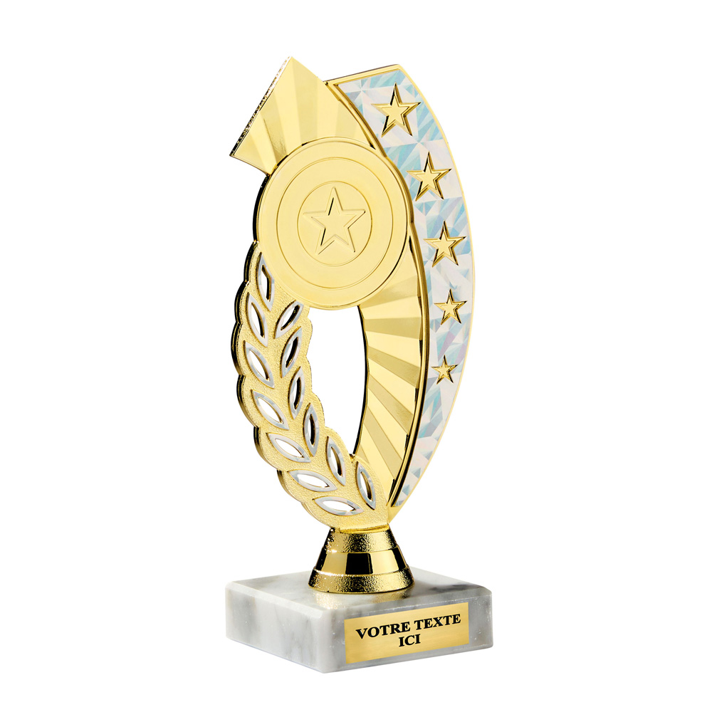 PETIT TROPHÉE PLASTIQUE MONTÉ OR / BLANC - TP5389A