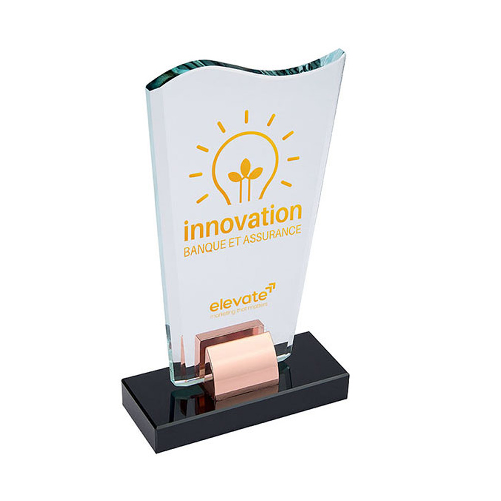 TROPHÉE VERRE PERSONNALISABLE TRANSPARENT - TV5100A