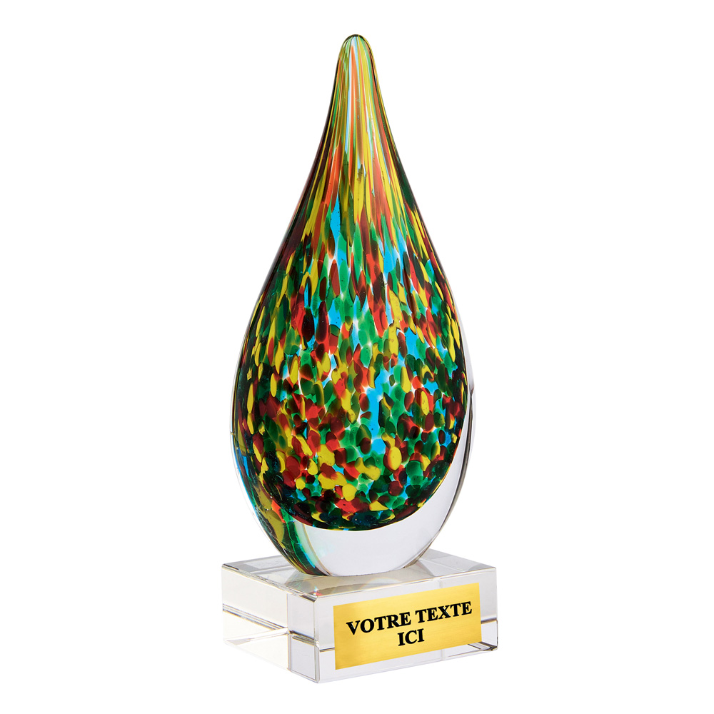 TROPHÉE VERRE SOUFFLÉ TRANSPARENT 21 CM - TV5151