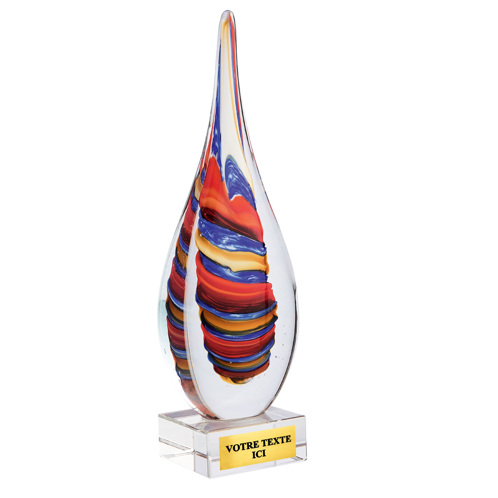 TROPHÉE VERRE SOUFFLÉ TRANSPARENT 29 CM - TV5153