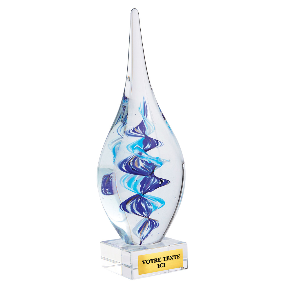 TROPHÉE VERRE SOUFFLÉ TRANSPARENT 28 CM - TV5154