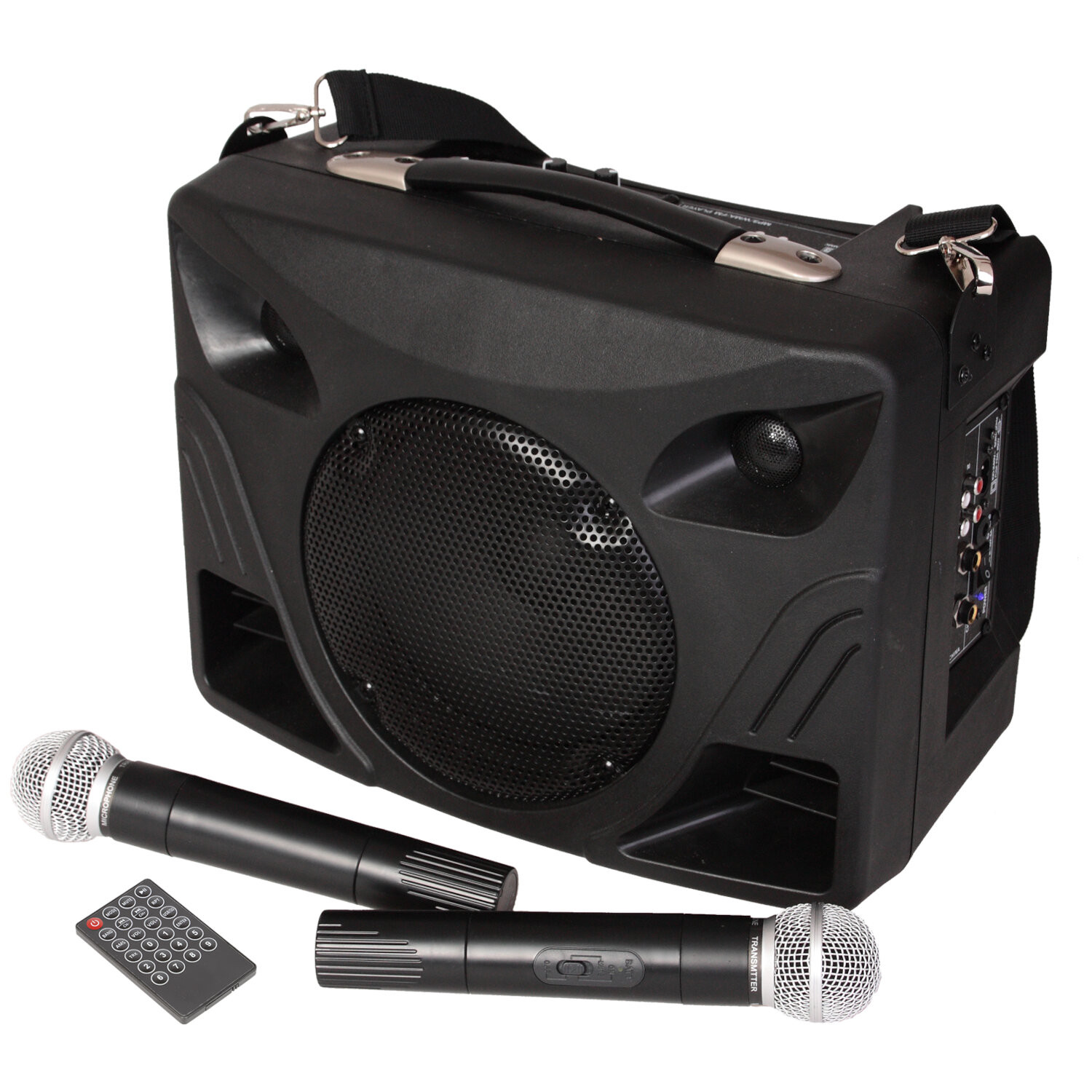 ENCEINTE SONO PORTABLE RECHARGEABLE AVEC LECTEUR USB, MP3, BLUETOOTH ET  2 MICROS UHF  - LOTRONIC