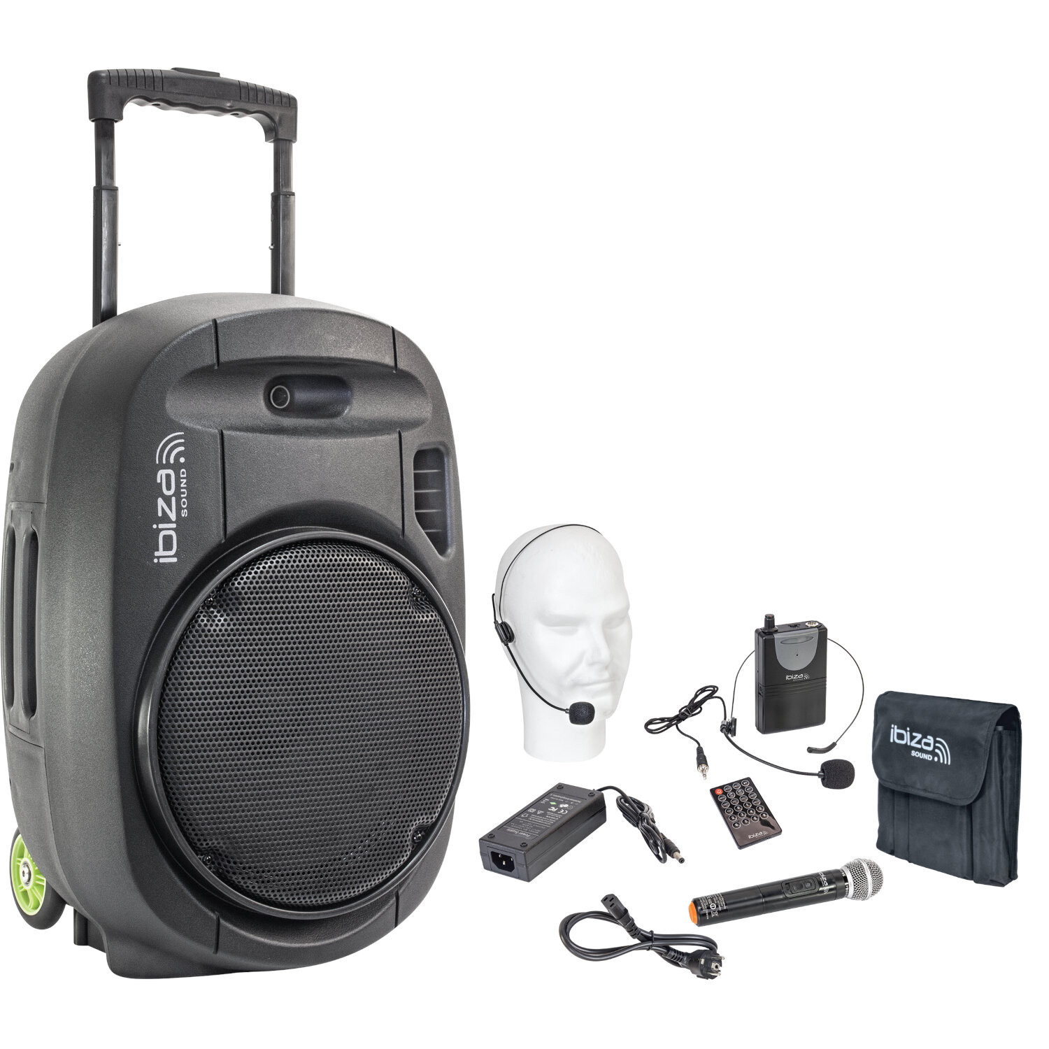 ENCEINTE SONO PORTABLE AUTONOME 12”/30CM AVEC USB-MP3, VOX, BLUETOOTH & 2 MICROS VHF - LOTRONIC