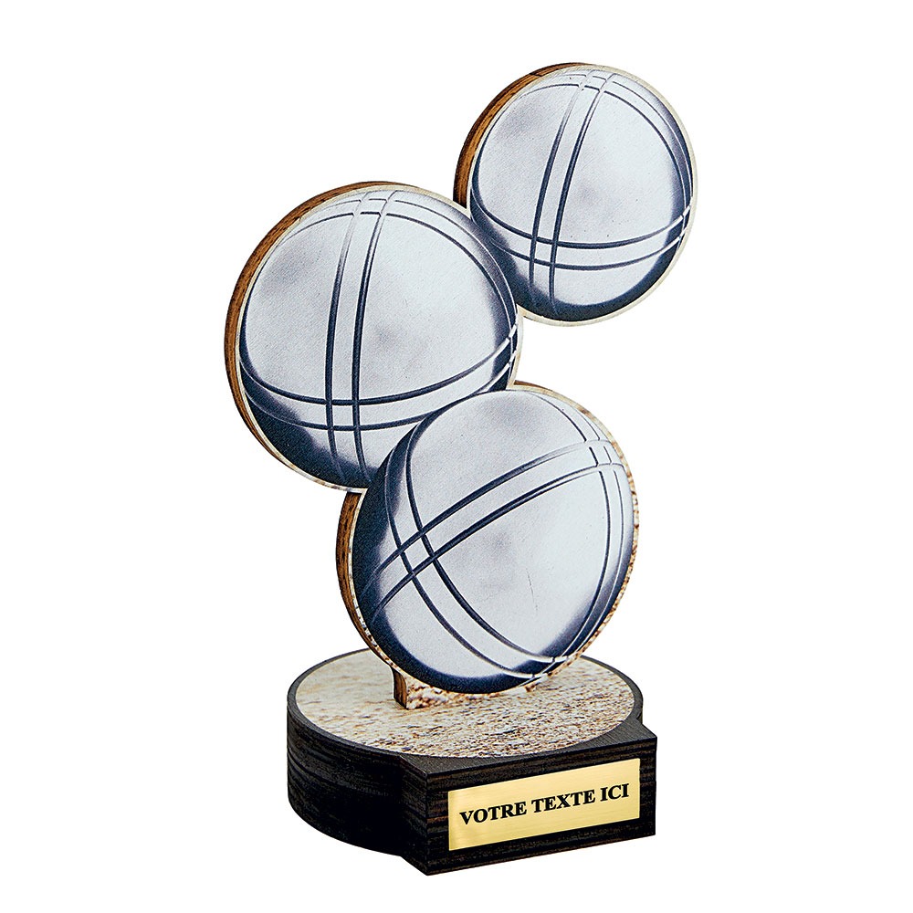 TROPHEE BOIS PETANQUE 20 CM TB5050