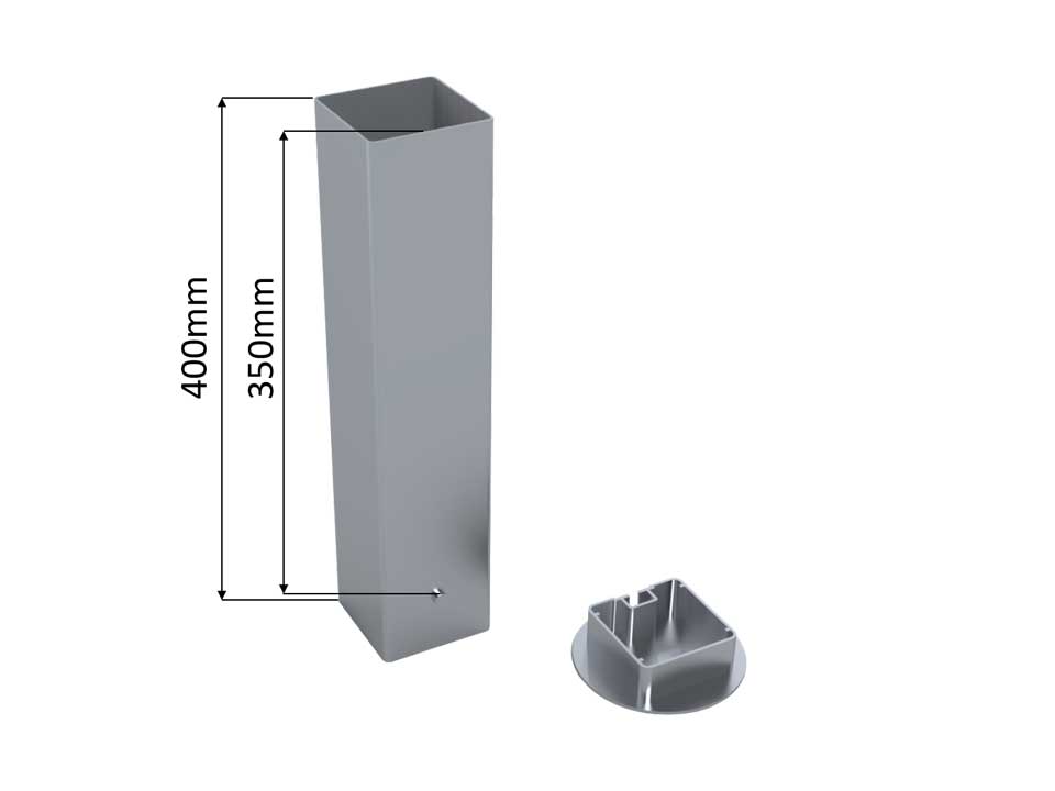 JEU DE 2 FOURREAUX EN ALUMINIUM POUR POTEAUX 80 X 80 MM - SODEX SPORT