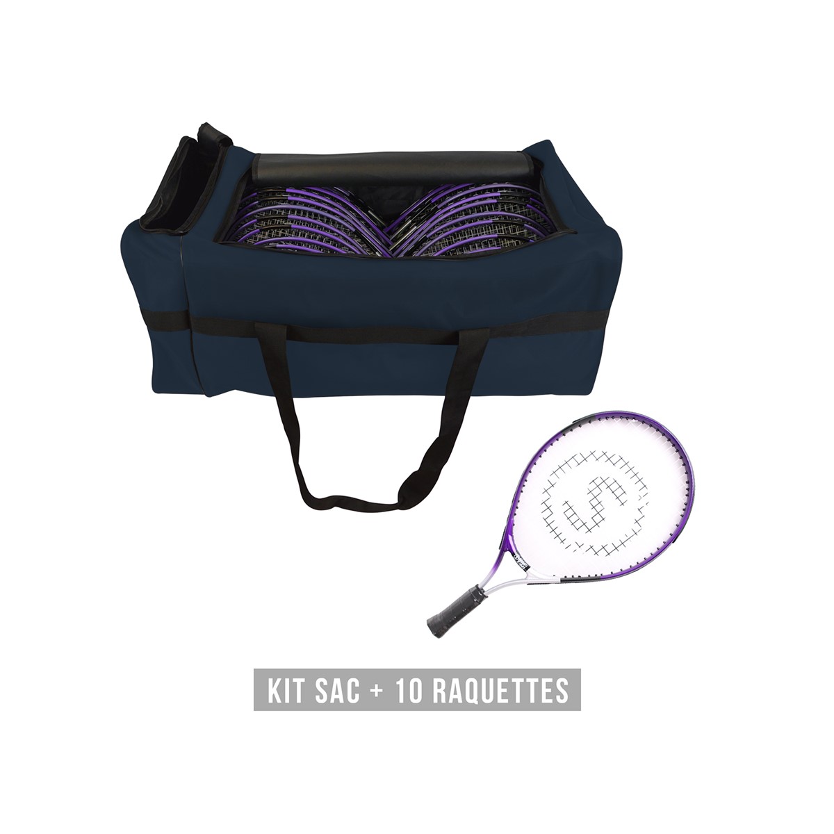 KIT DE 10 RAQUETTES DE TENNIS 49 CM AVEC SAC