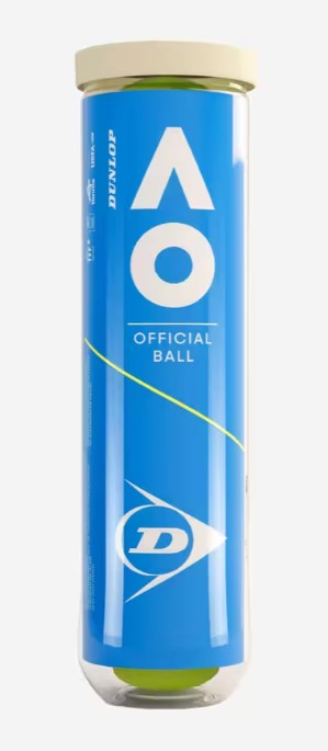 TUBE DE 4 BALLES DE TENNIS AUSTRALIAN OPEN - DUNLOP