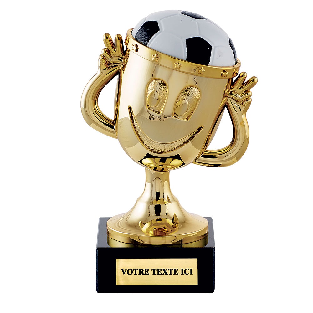 LOT DE 12 PETITS TROPHEES PLASTIQUES FOOTBALL 11 CM TP4825