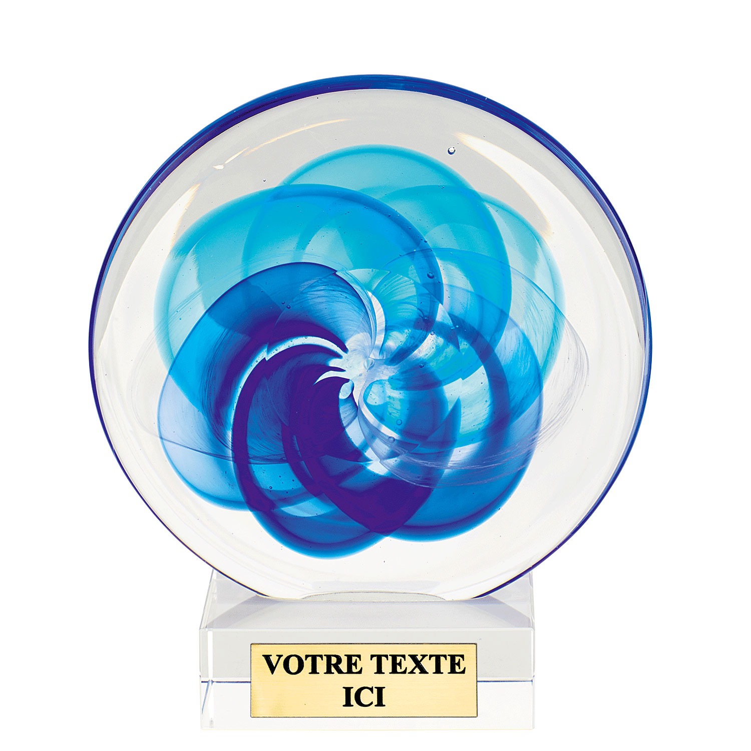 TROPHEE VERRE SOUFFLE BLEU 17 CM TV4012